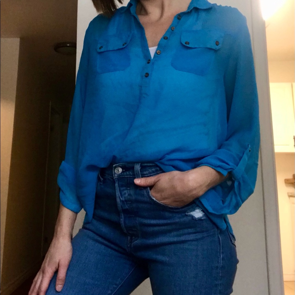 Funky Sheer Sky Blue Blouse